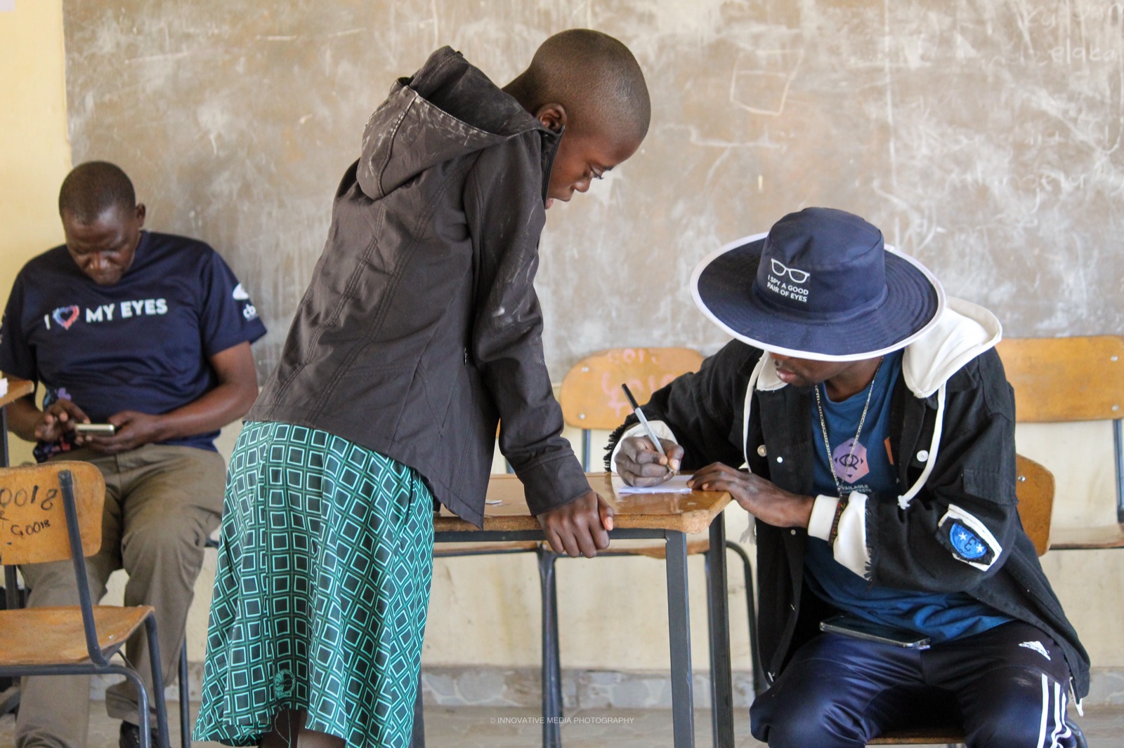 Tendai being registered at the clinic